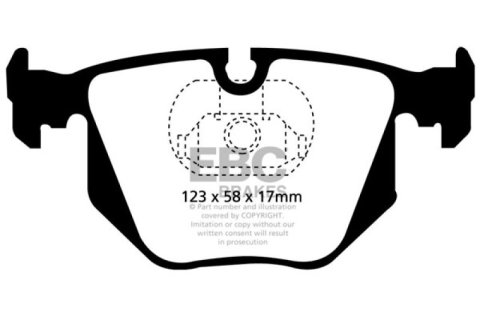 EBC 01-07 BMW M3 3.2 (E46) Yellowstuff Rear Brake Pads thumbnail 5