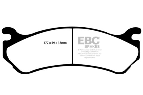 EBC 02 Cadillac Escalade 5.3 (Akebono rear caliper) Yellowstuff Front Brake Pads thumbnail 5