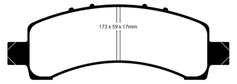 EBC 02 Cadillac Escalade 5.3 (Akebono rear caliper) Yellowstuff Rear Brake Pads thumbnail 2