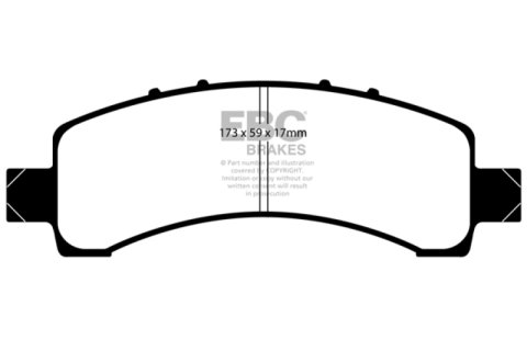 EBC 02 Cadillac Escalade 5.3 (Akebono rear caliper) Yellowstuff Rear Brake Pads thumbnail 5