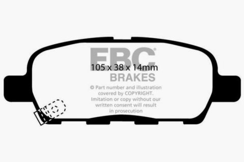 EBC 02 Infiniti G35 3.5 w/o DCS Redstuff Rear Brake Pads thumbnail 3