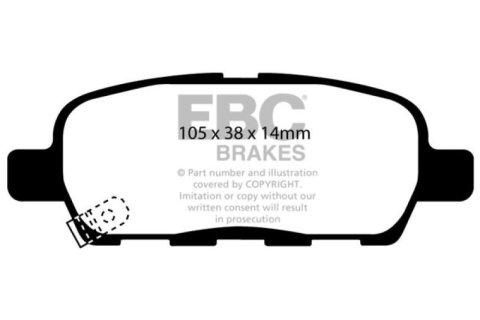 EBC 02 Infiniti G35 3.5 w/o DCS Redstuff Rear Brake Pads thumbnail 5