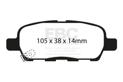 EBC 02 Infiniti G35 3.5 w/o DCS Redstuff Rear Brake Pads thumbnail 6
