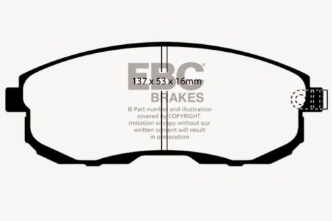 EBC 02-03 Infiniti G20 2.0 Yellowstuff Front Brake Pads thumbnail 5