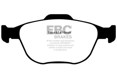 EBC 02-04 Ford Focus 2.0 SVT Greenstuff Front Brake Pads thumbnail 2