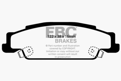 EBC 02-05 Cadillac CTS 2.6 Redstuff Rear Brake Pads thumbnail 5