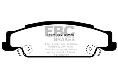 EBC 02-05 Cadillac CTS 2.6 Redstuff Rear Brake Pads thumbnail 6
