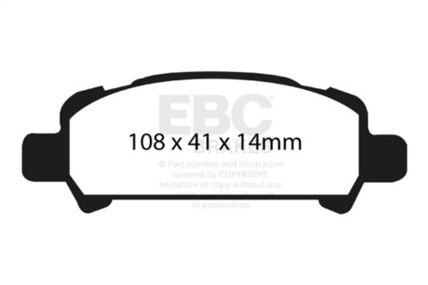 EBC 02-06 Subaru Baja 2.5 Redstuff Rear Brake Pads thumbnail 6