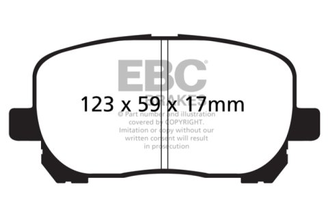EBC 02-08 Pontiac Vibe 1.8 Greenstuff Front Brake Pads thumbnail 1