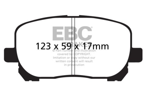 EBC 02-08 Pontiac Vibe 1.8 Greenstuff Front Brake Pads thumbnail 2
