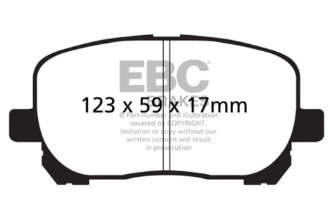 EBC 02-08 Pontiac Vibe 1.8 Greenstuff Front Brake Pads thumbnail 3