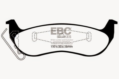 EBC 03+ Ford Crown Victoria 4.6 Redstuff Rear Brake Pads thumbnail 2