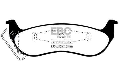 EBC 03+ Ford Crown Victoria 4.6 Redstuff Rear Brake Pads thumbnail 4