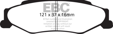 EBC 03-04 Cadillac XLR 4.6 Greenstuff Rear Brake Pads thumbnail 2