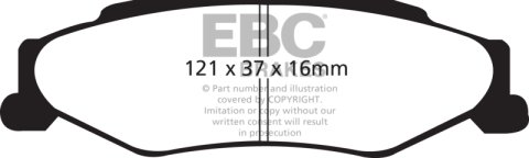 EBC 03-04 Cadillac XLR 4.6 Greenstuff Rear Brake Pads thumbnail 5