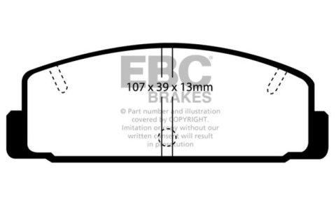 EBC 03-04 Mazda Protege 2.0 Turbo (Mazdaspeed) Yellowstuff Rear Brake Pads thumbnail 5