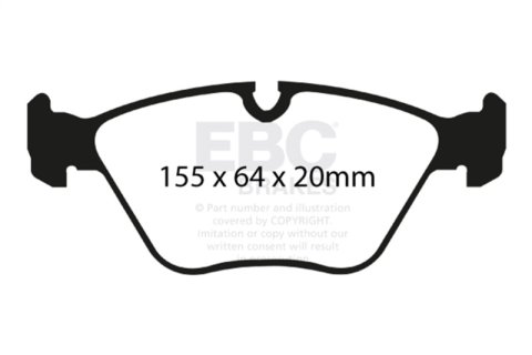 EBC 04-06 BMW X3 2.5 (E83) Greenstuff Front Brake Pads thumbnail 5