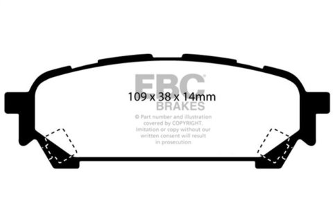 EBC 04-06 Saab 9-2X 2.0 Turbo Redstuff Rear Brake Pads thumbnail 6