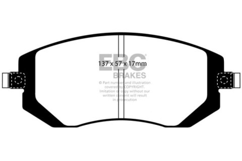EBC 04-06 Saab 9-2X 2.0 Turbo Yellowstuff Front Brake Pads thumbnail 5