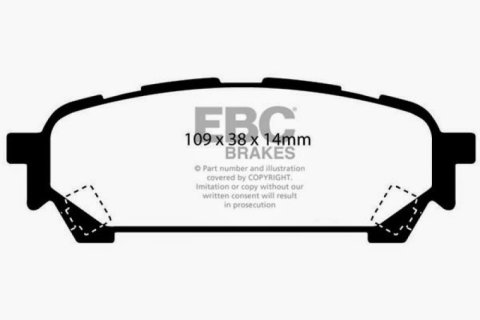 EBC 04-06 Saab 9-2X 2.0 Turbo Yellowstuff Rear Brake Pads thumbnail 4