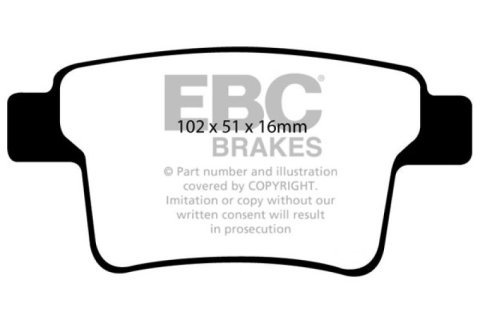 EBC 04-07 Ford Five Hundred 3.0 Yellowstuff Rear Brake Pads thumbnail 6