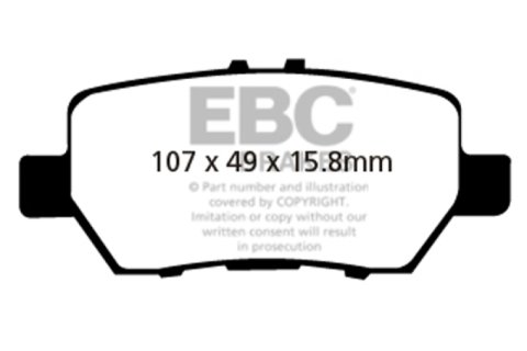 EBC 05-08 Acura RL 3.5 Redstuff Rear Brake Pads thumbnail 4