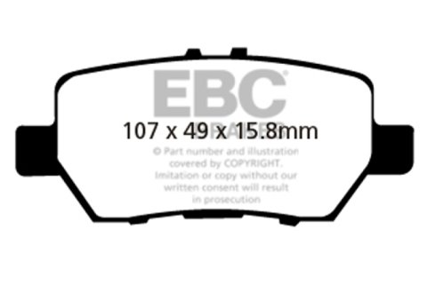 EBC 05-08 Acura RL 3.5 Redstuff Rear Brake Pads thumbnail 5