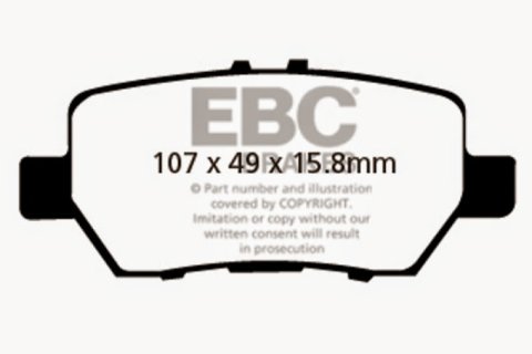 EBC 05-08 Acura RL 3.5 Yellowstuff Rear Brake Pads thumbnail 7
