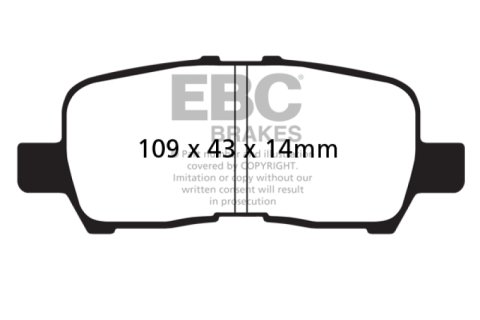 EBC 05-09 Buick Allure (Canada) 3.6 Redstuff Rear Brake Pads thumbnail 2