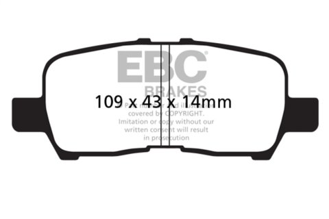 EBC 05-09 Buick Allure (Canada) 3.6 Redstuff Rear Brake Pads thumbnail 4