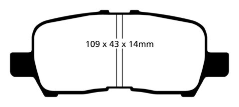 EBC 05-09 Buick Allure (Canada) 3.6 Yellowstuff Rear Brake Pads thumbnail 2