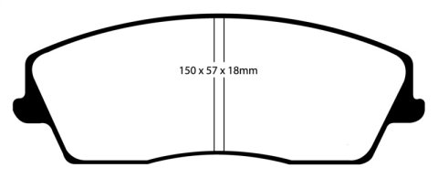 EBC 05-09 Chrysler 300 2.7 Yellowstuff Front Brake Pads thumbnail 1