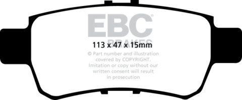 EBC 05-10 Honda Odyssey 3.5 Greenstuff Rear Brake Pads (For 11.7in. Rotors) thumbnail 5