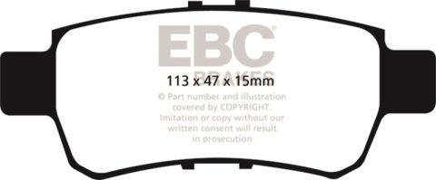 EBC 05-10 Honda Odyssey 3.5 Ultimax2 Rear Brake Pads thumbnail 4