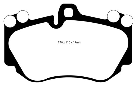 EBC 05-10 Lamborghini Murcielago 6.5 (4 Pad set)(Cast Iron Rotors) Redstuff Front Brake Pads thumbnail 1