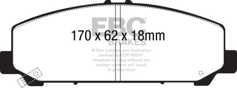 EBC 06-07 Infiniti QX56 5.6 (Akebono) Extra Duty Front Brake Pads thumbnail 1