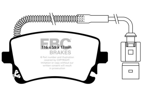 EBC 06-09 Audi RS4 4.2 (Cast Iron Rotors) Bluestuff Rear Brake Pads thumbnail 4
