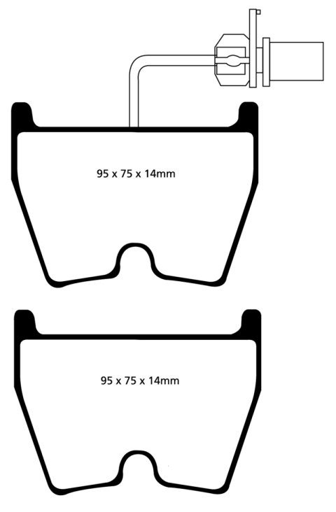 EBC 06-09 Audi RS4 4.2 (Cast Iron Rotors) Yellowstuff Front Brake Pads thumbnail 2