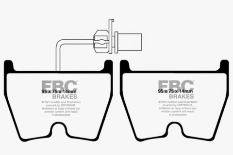 EBC 06-09 Audi RS4 4.2 (Cast Iron Rotors) Yellowstuff Front Brake Pads thumbnail 6
