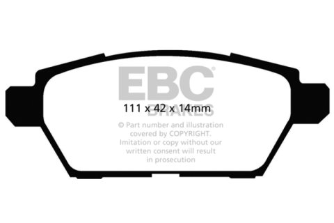 EBC 06-09 Ford Fusion 2.3 Ultimax2 Rear Brake Pads thumbnail 2