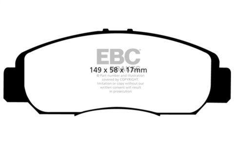 EBC 06-11 Acura CSX (Canada) 2.0 Greenstuff Front Brake Pads thumbnail 3