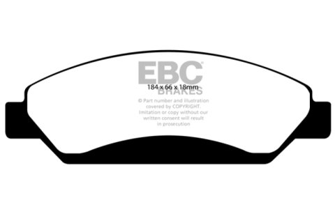 EBC 07 Cadillac Escalade 6.2 2WD Greenstuff Front Brake Pads thumbnail 3