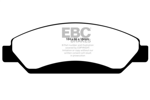 EBC 07 Cadillac Escalade 6.2 2WD Greenstuff Front Brake Pads thumbnail 5