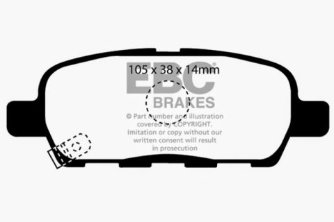 EBC 07-08 Infiniti G35 3.5 Sport Bluestuff Rear Brake Pads thumbnail 6