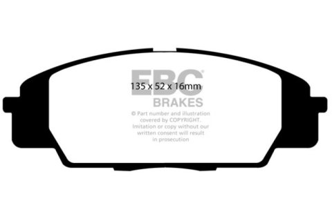 EBC 07-11 Acura CSX (Canada) 2.0 Type S Greenstuff Front Brake Pads thumbnail 2
