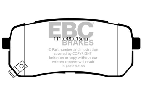 EBC 07-12 Hyundai Veracruz 3.8 Greenstuff Rear Brake Pads thumbnail 2