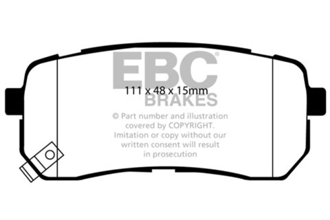 EBC 07-12 Hyundai Veracruz 3.8 Greenstuff Rear Brake Pads thumbnail 4