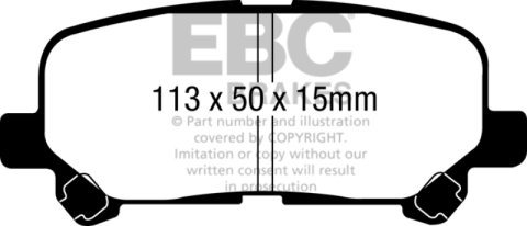 EBC 07-13 Acura MDX 3.7 Yellowstuff Rear Brake Pads thumbnail 6