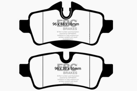EBC 07-14 Mini Hardtop 1.6 Ultimax2 Rear Brake Pads thumbnail 6