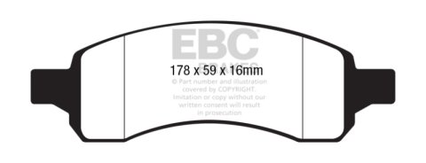 EBC 08+ Chevrolet Traverse 3.6 Yellowstuff Front Brake Pads thumbnail 5